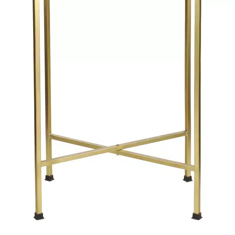 Y Sterling 26.25 Industrial Classic Metal Foldable Rectangular End Table & Side Table with Removable Tray Top