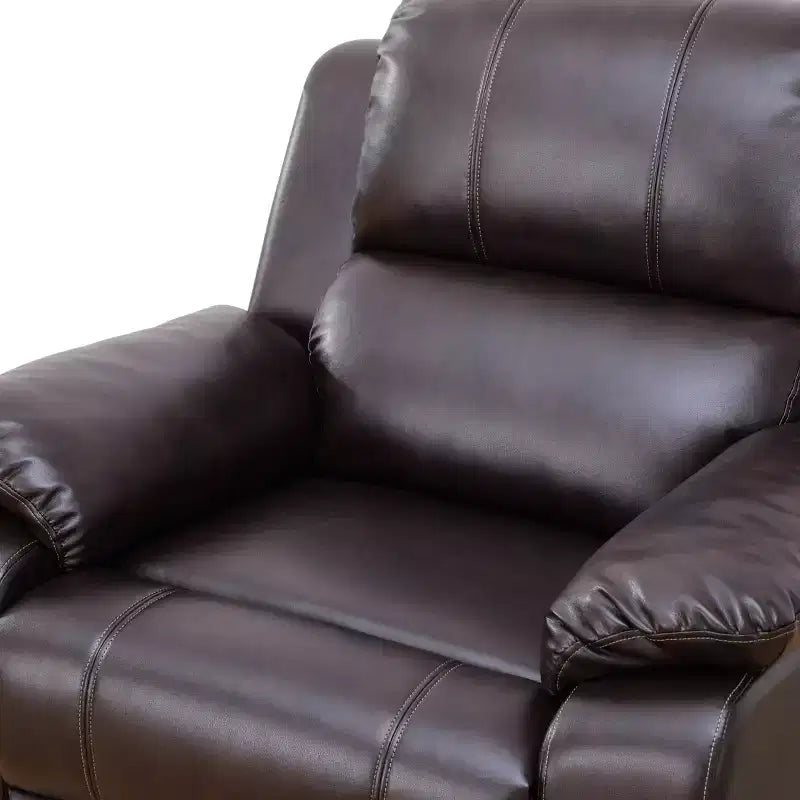 Power Recliner Chair, Breathable Leather Reclining Chair with Adjustable Backrest for Living Room, Brown