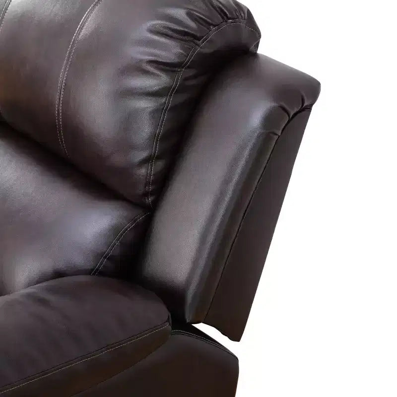 Power Recliner Chair, Breathable Leather Reclining Chair with Adjustable Backrest for Living Room, Brown