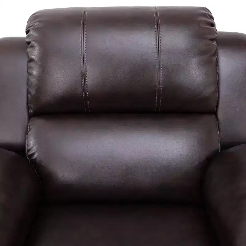 Power Recliner Chair, Breathable Leather Reclining Chair with Adjustable Backrest for Living Room, Brown