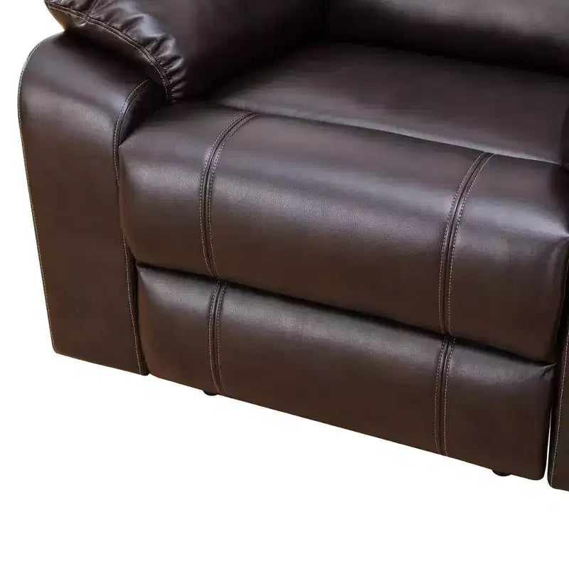 Power Recliner Chair, Breathable Leather Reclining Chair with Adjustable Backrest for Living Room, Brown