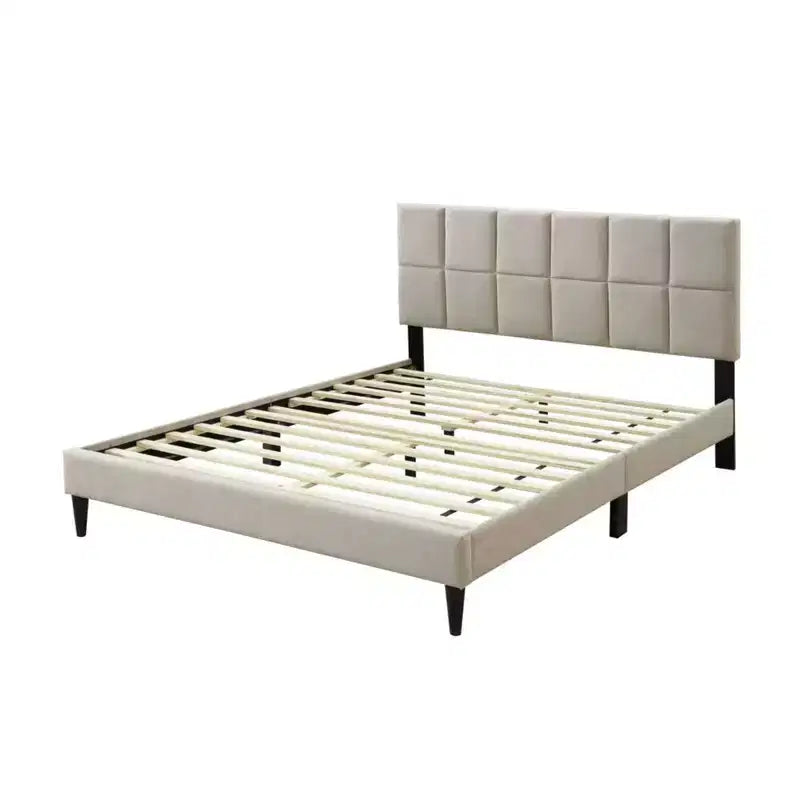 GDFStudio Nora Modern Queen Size Upholstered Bed with Headboard