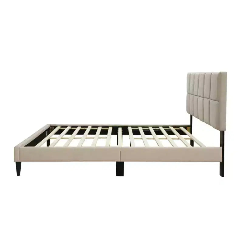 GDFStudio Nora Modern Queen Size Upholstered Bed with Headboard