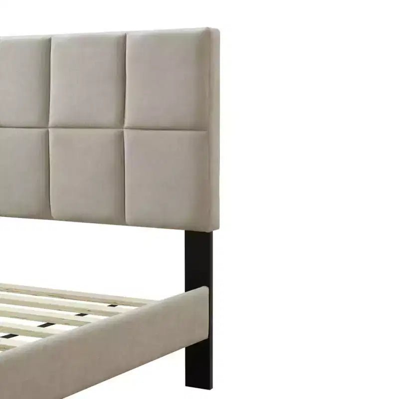 GDFStudio Nora Modern Queen Size Upholstered Bed with Headboard