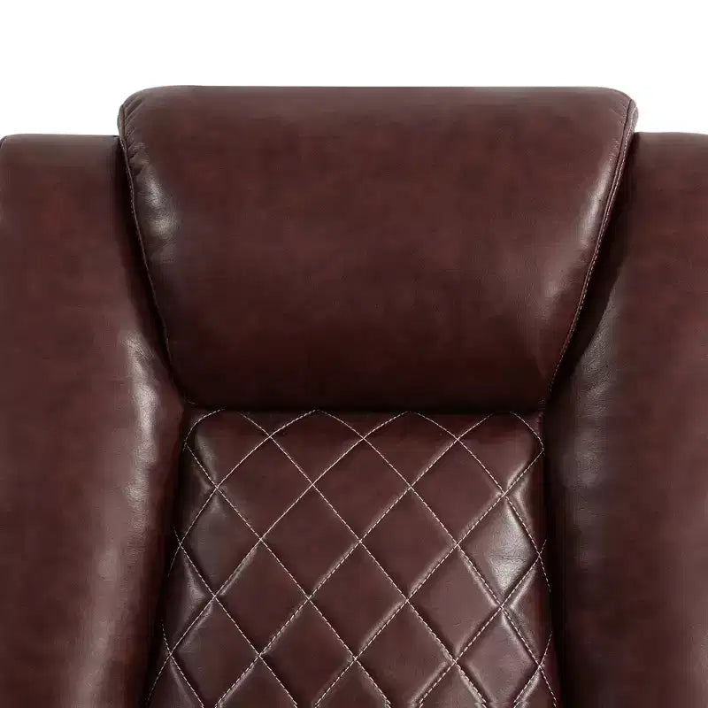 Power Reclining Loveseat Sofa, Electric 2-Seat Leather Recliner with USB Charging, Storage & Cup Holders for Living Room, Brown