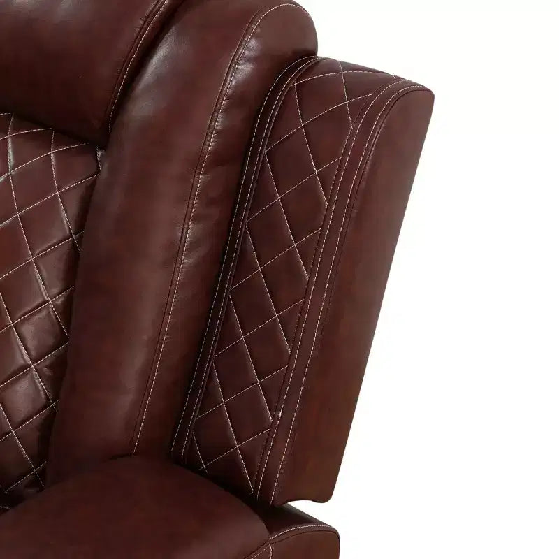 Power Reclining Loveseat Sofa, Electric 2-Seat Leather Recliner with USB Charging, Storage & Cup Holders for Living Room, Brown