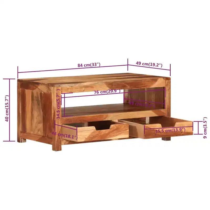 Coffee Table Light Brown Solid Acacia Wood