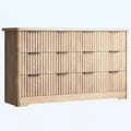 Fluted 6 Drawer Dresser Modern Storage Cabinet with Wide Top Sturdy of Drawers TV Stand Organizer