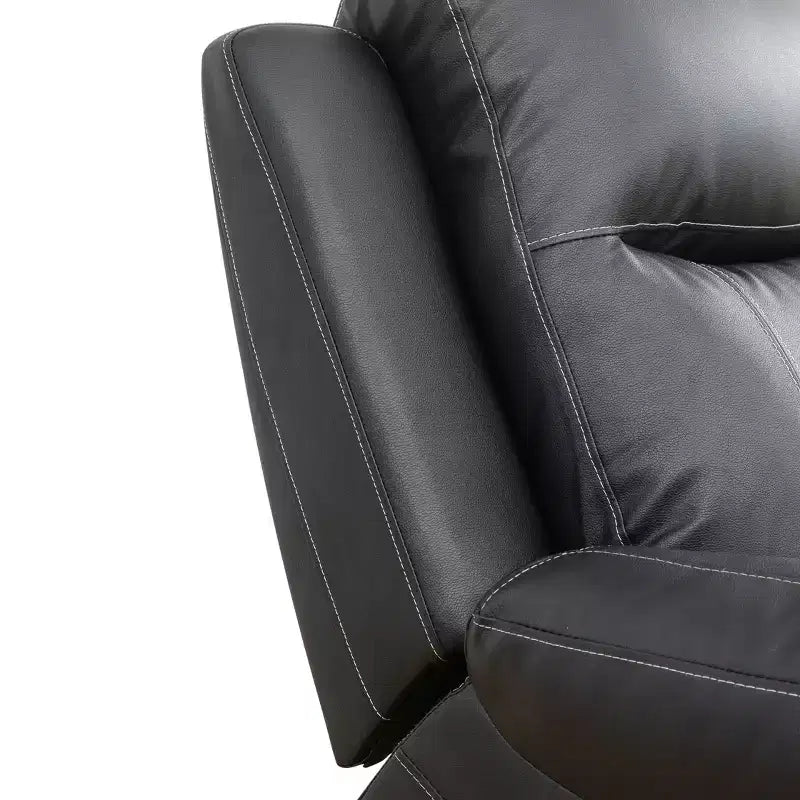 Reclining Loveseat, 2-Seat Breathable Semi-PU Leather Recliner with Adjustable Backrests for Living Room, Black