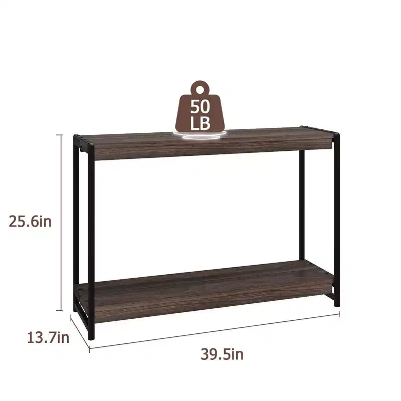 40 2-Tier Console Table Sofa Table with Open Shelf (50lbs Capacity, for Entryway/Living Room/Hallway)