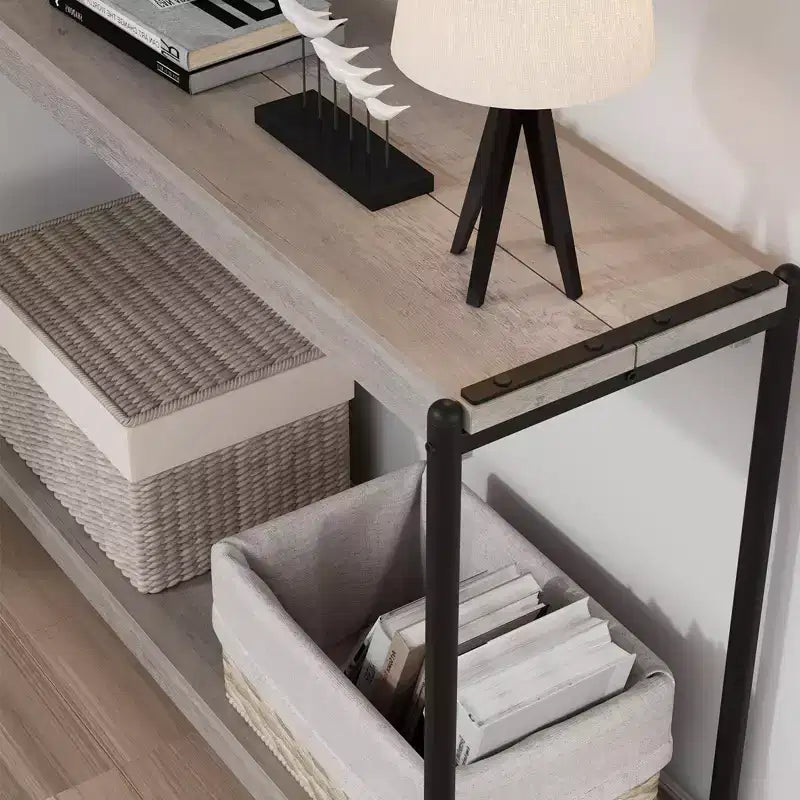 40 2-Tier Console Table Sofa Table with Open Shelf (50lbs Capacity, for Entryway/Living Room/Hallway)