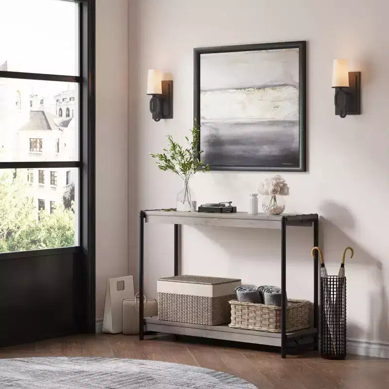 40 2-Tier Console Table Sofa Table with Open Shelf (50lbs Capacity, for Entryway/Living Room/Hallway)