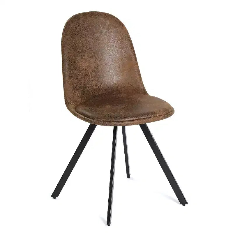 Set of 4 Suede Swivel Dining Chairs with 360 Rotation for Kitchen & Dining Room, Small Space, Brown