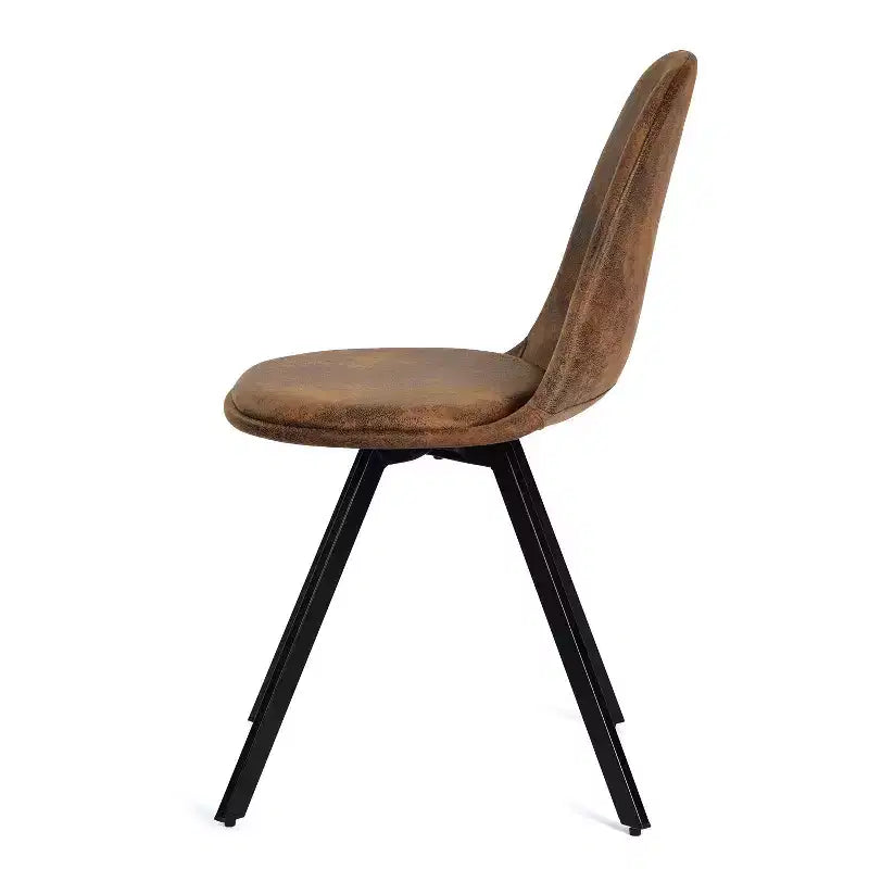 Set of 4 Suede Swivel Dining Chairs with 360 Rotation for Kitchen & Dining Room, Small Space, Brown