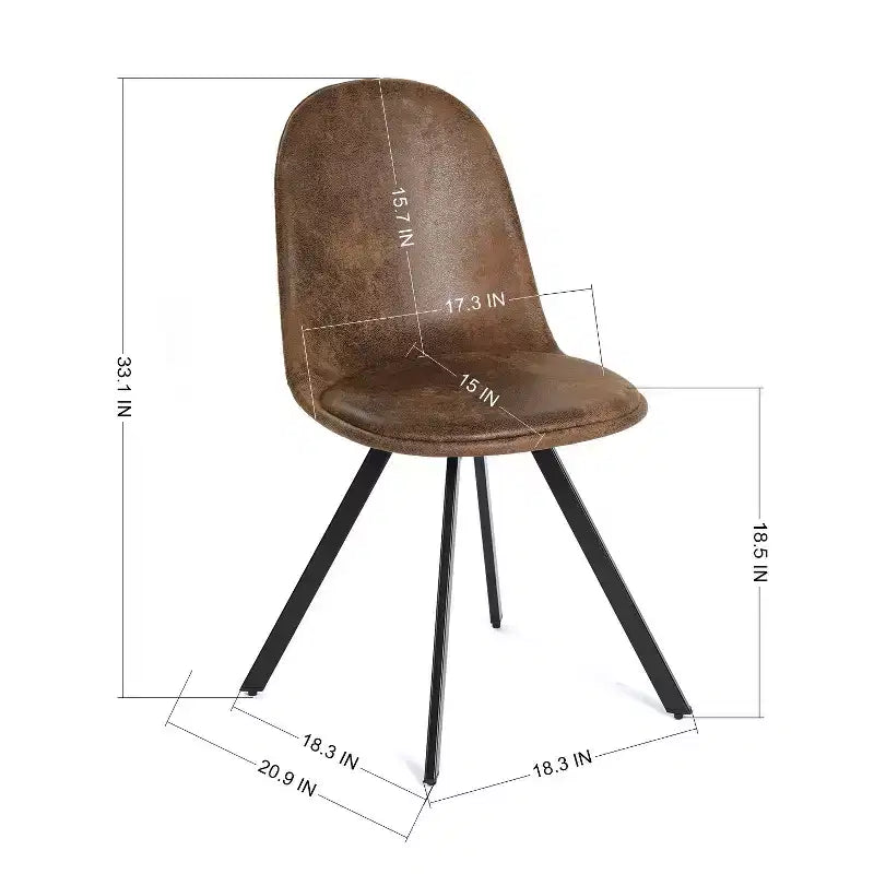 Set of 4 Suede Swivel Dining Chairs with 360 Rotation for Kitchen & Dining Room, Small Space, Brown