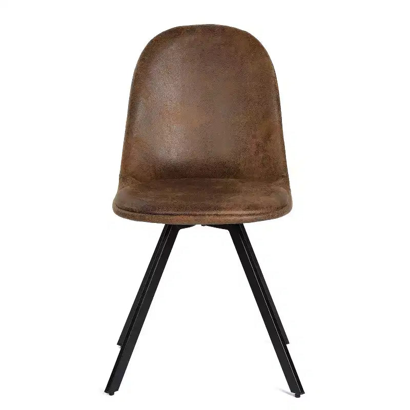 Set of 4 Suede Swivel Dining Chairs with 360 Rotation for Kitchen & Dining Room, Small Space, Brown