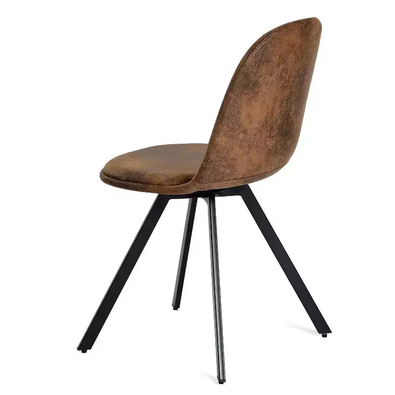 Set of 4 Suede Swivel Dining Chairs with 360 Rotation for Kitchen & Dining Room, Small Space, Brown