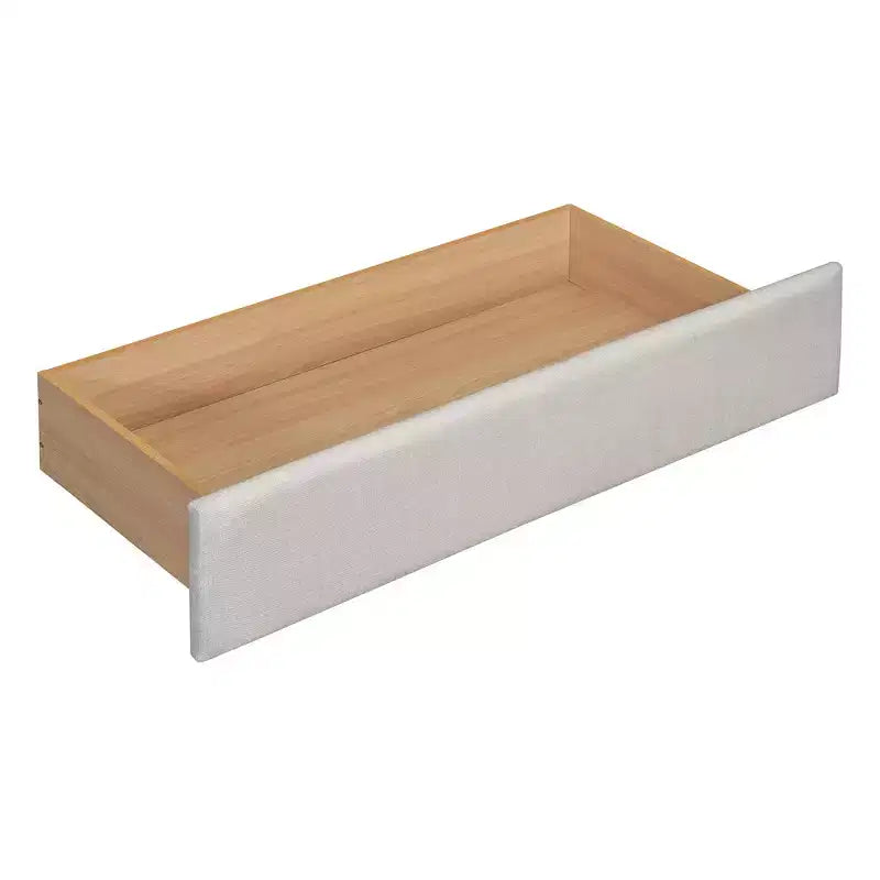 Upholstered Queen Platform Bed with Storage Drawers, Shelves, Trundle & Reading Lights