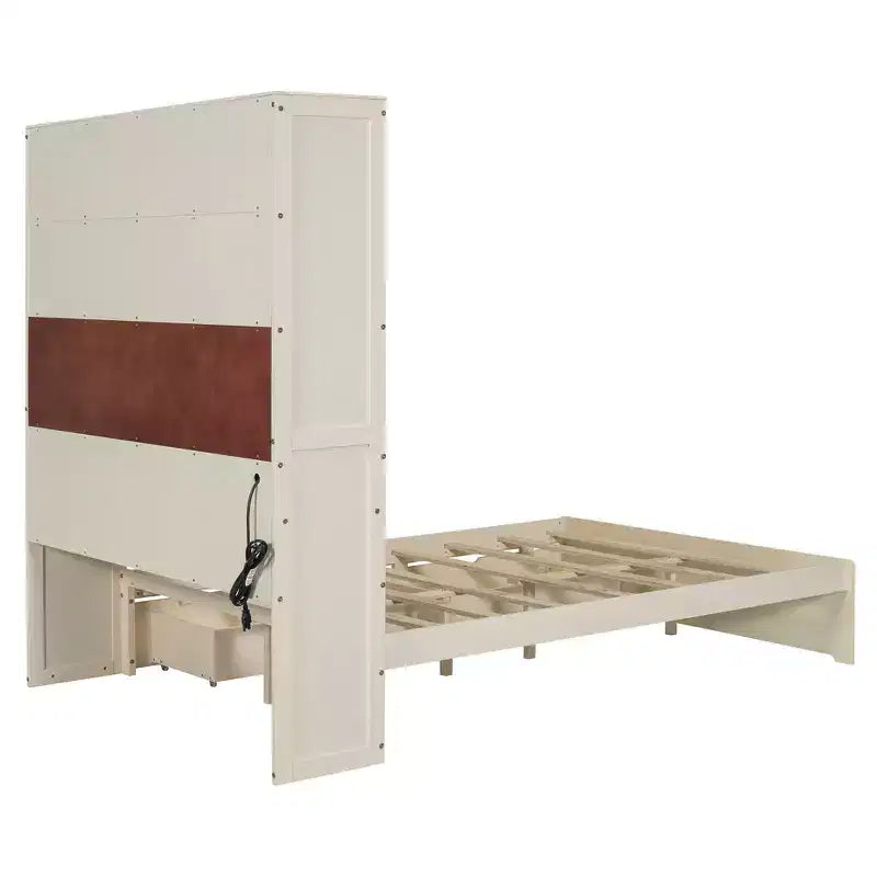 Full Size Platform Bed Frame with Drawers, Wooden Platform Bed with Storage Headboard and USB