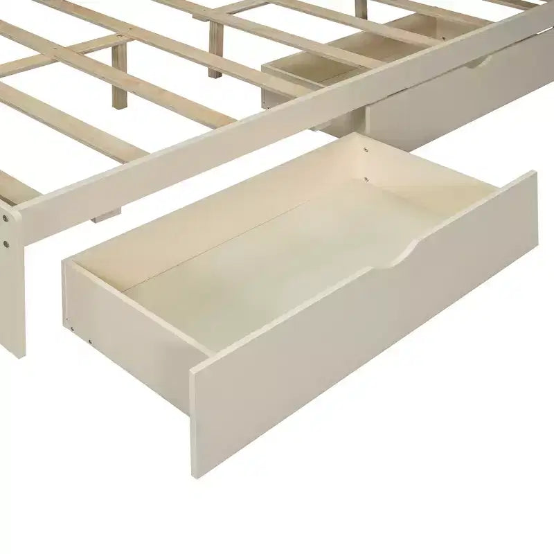 Full Size Platform Bed Frame with Drawers, Wooden Platform Bed with Storage Headboard and USB