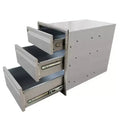 Outdoor Kitchen Storage Drawers, 3-Tier Stainless Steel, 18x23x23 Built-in Recessed Outdoor Drawers, BBQ Island for Outdoor Kitchens