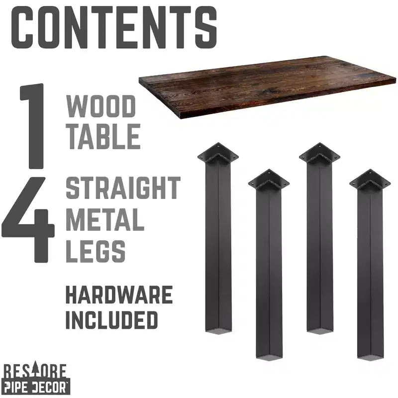Black Solid Wood Desk with 28 in. High-Rise Legs