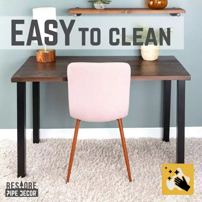 Black Solid Wood Desk with 28 in. High-Rise Legs
