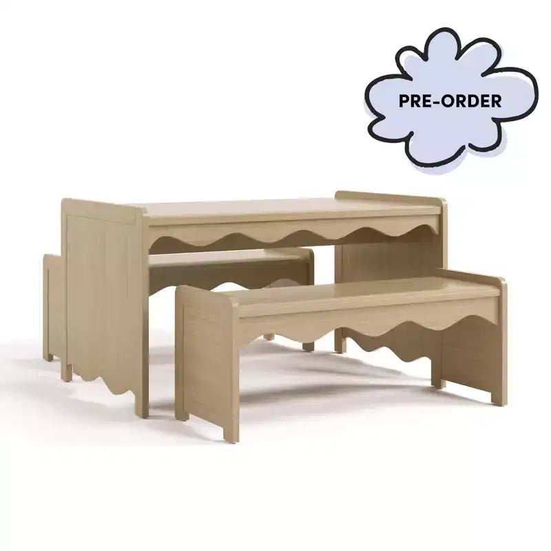 3pc Casablanca Deluxe Montessori Kids Activity Table and Bench Set