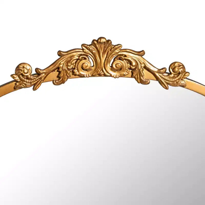 30 x 19.7 Vintage Bathroom Medicine Cabinet Metal Carved Wall-Mounted Decorative Vanity Mirror with Storage in Golden