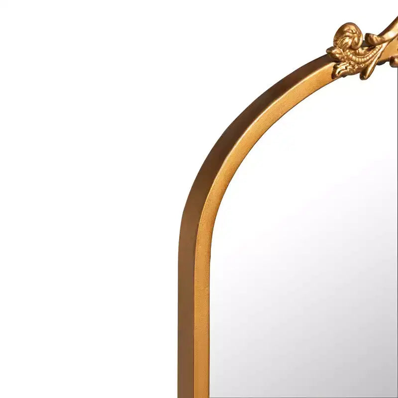 30 x 19.7 Vintage Bathroom Medicine Cabinet Metal Carved Wall-Mounted Decorative Vanity Mirror with Storage in Golden