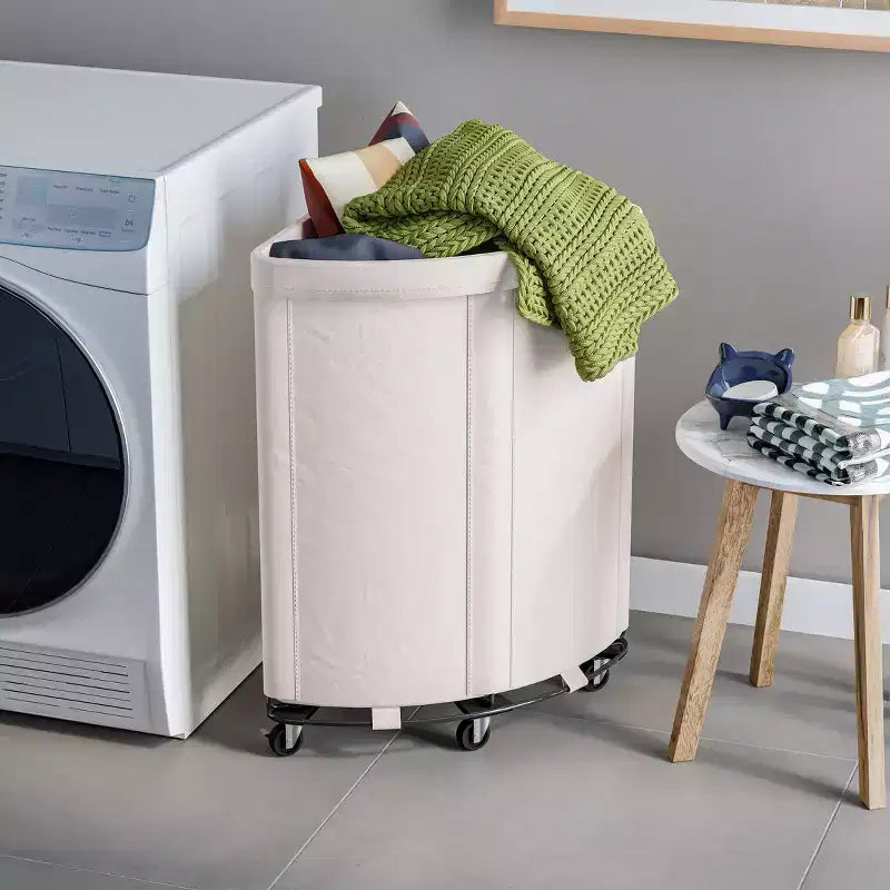 Heavy-Duty Rolling Corner Laundry Room Hamper