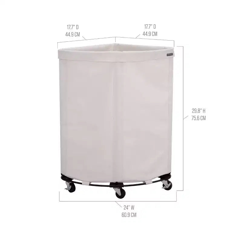 Heavy-Duty Rolling Corner Laundry Room Hamper