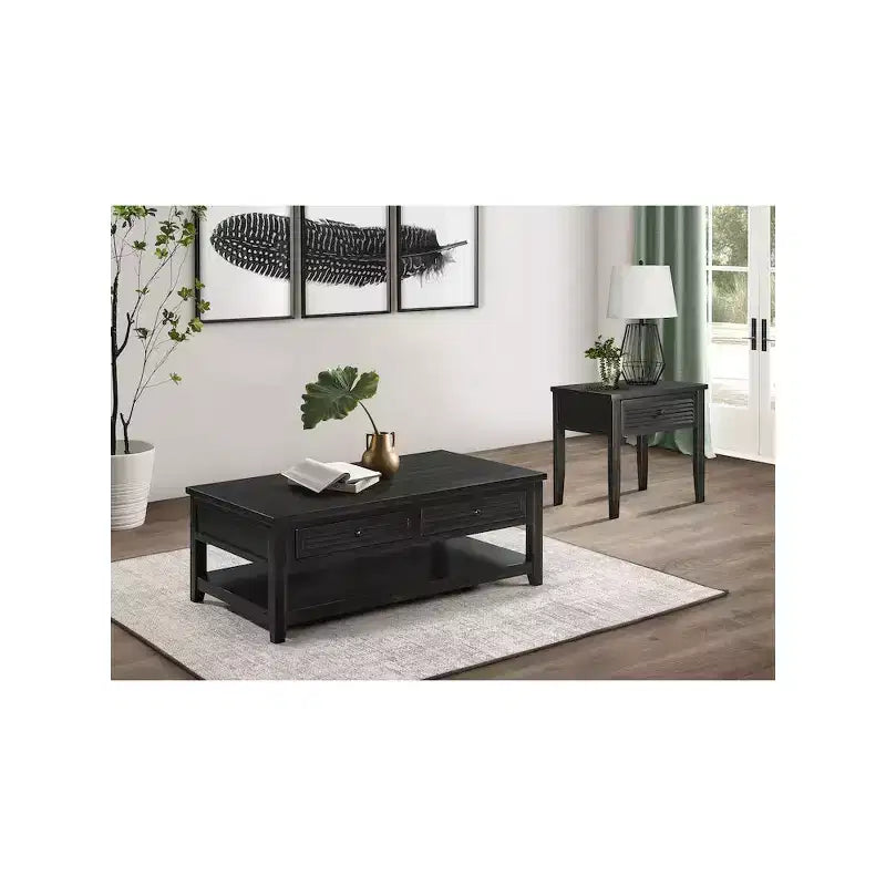 Coaster,Concord 2-drawer Rectangular Coffee Table Distressed Java