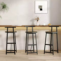 Counter Height Bar Stools Set of 3,Bar Chairs with Ergonomic Backrest & Steel Base,Armless Chairs for Kitchen Island,Home Bar,Dining Room