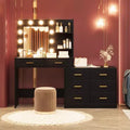 61 Makeup Vanity Desk with Mirror & Lights, 8 Wide Drawers & 2 Shelves, 3 Lighting Modes, Adjustable Brightness