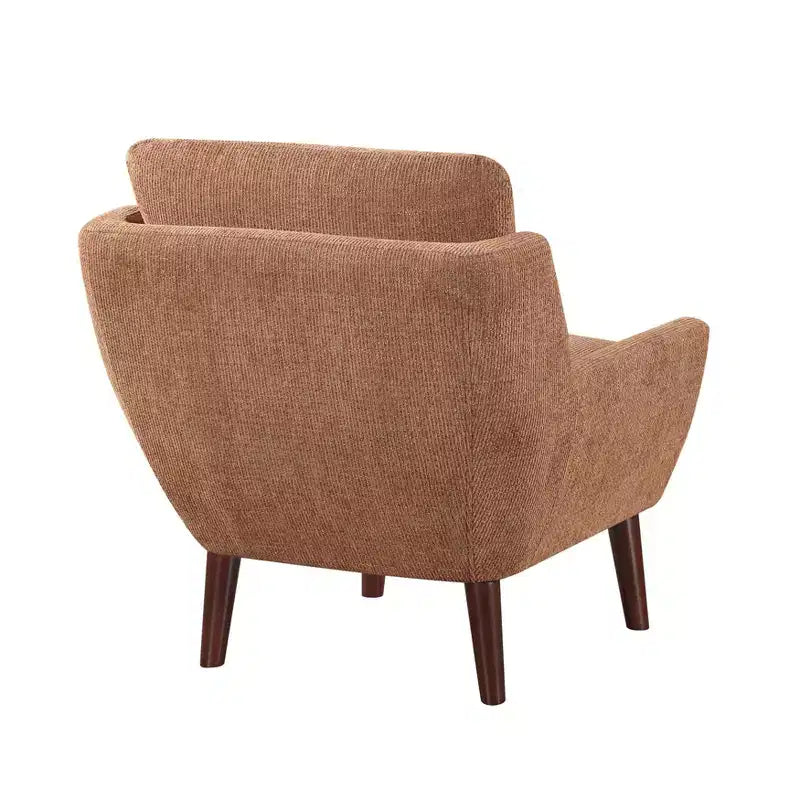 Accent Chair,Lounge Armchair with Chenille Upholstery,Reversible Cushion,Solid Wood Legs,Sofa Chair for Living Room,Bedroom,Office