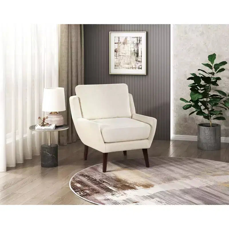 Accent Chair,Lounge Armchair with Chenille Upholstery,Reversible Cushion,Solid Wood Legs,Sofa Chair for Living Room,Bedroom,Office