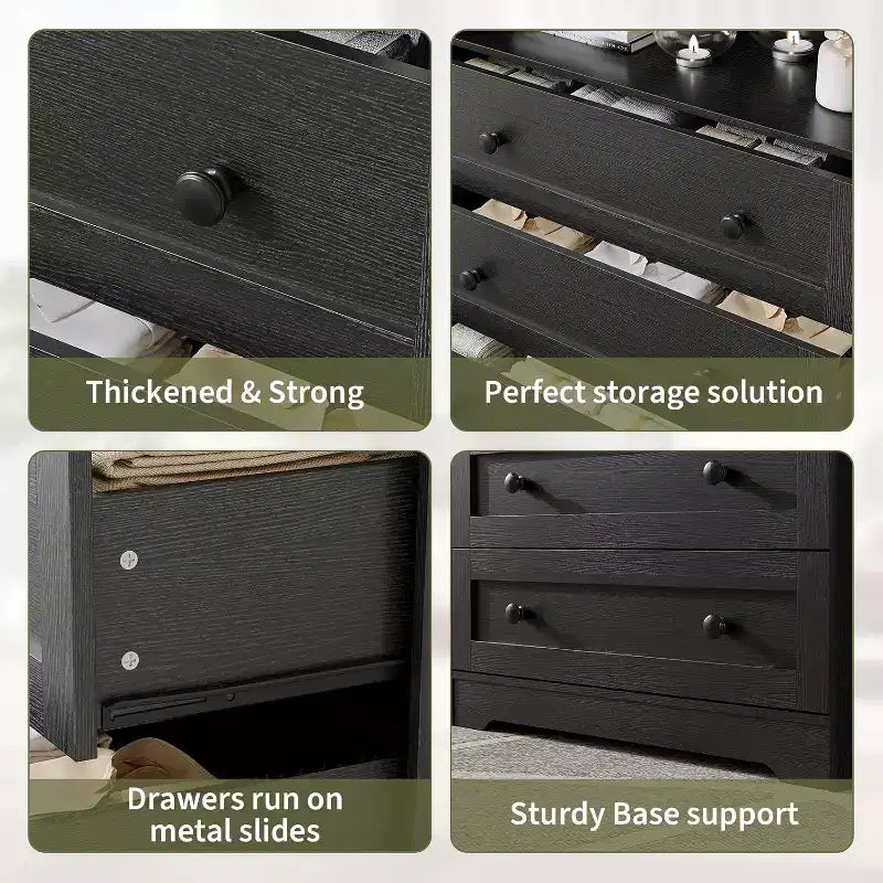 4 Drawer Wooden Dressers for Bedroom, Modern Nightstand for Bedside, Wood Chest of Drawers Storage Organizer for Living Room, Hallway, Closet