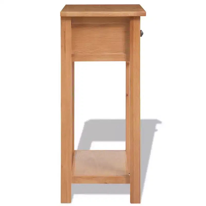Console Table Solid Oak & Engineered Wood 19.7x12.6x29.5 Brown