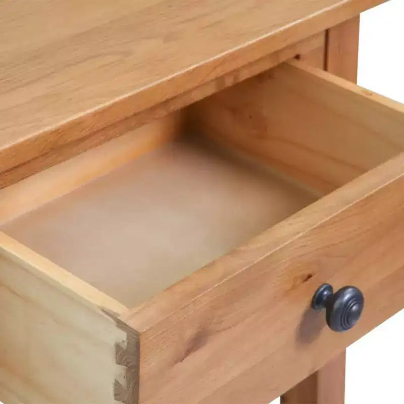Console Table Solid Oak & Engineered Wood 19.7x12.6x29.5 Brown