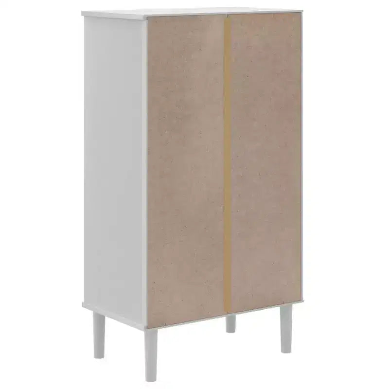 Shoe Cabinet Accent Storage Organizer SENJA Rattan Look Solid Wood