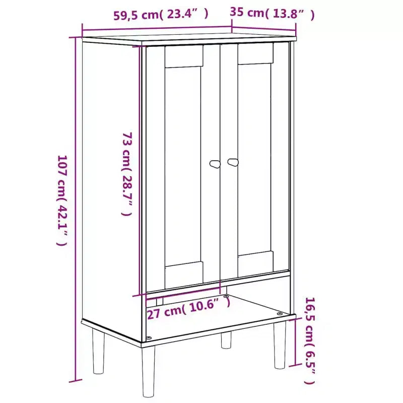 Shoe Cabinet Accent Storage Organizer SENJA Rattan Look Solid Wood