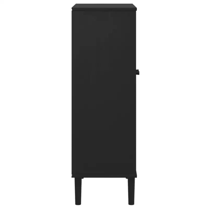 Shoe Cabinet Accent Storage Organizer SENJA Rattan Look Solid Wood