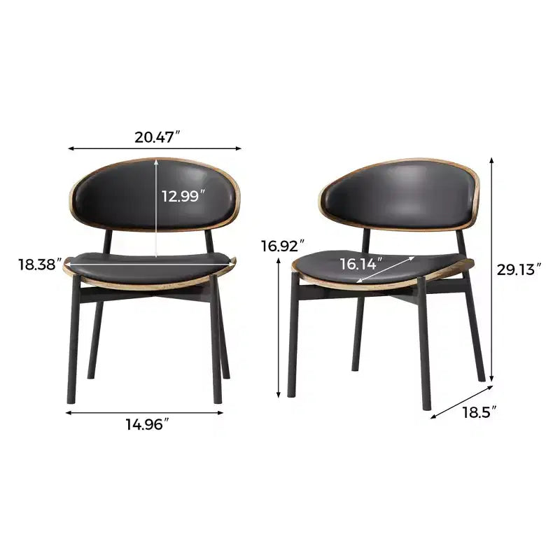 Luck Live Farmhouse Contemporary Dining Chairs with Metal Frame, Soft Upholstered Seat & Back (Set Of 2)