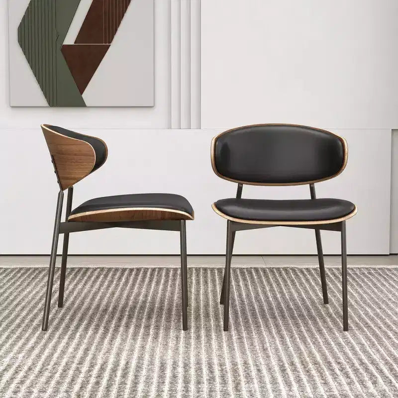 Luck Live Farmhouse Contemporary Dining Chairs with Metal Frame, Soft Upholstered Seat & Back (Set Of 2)
