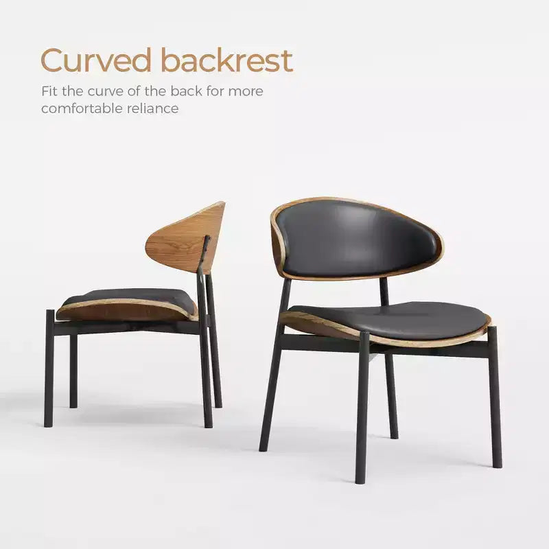 Luck Live Farmhouse Contemporary Dining Chairs with Metal Frame, Soft Upholstered Seat & Back (Set Of 2)