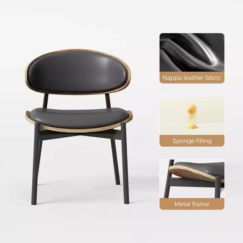 Luck Live Farmhouse Contemporary Dining Chairs with Metal Frame, Soft Upholstered Seat & Back (Set Of 2)