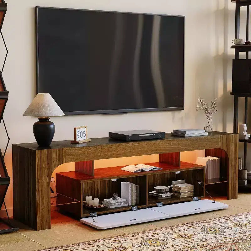 Modern TV Stand with Storage, Entertainment Center Cabinet with Drawers and Shelves for Living Room