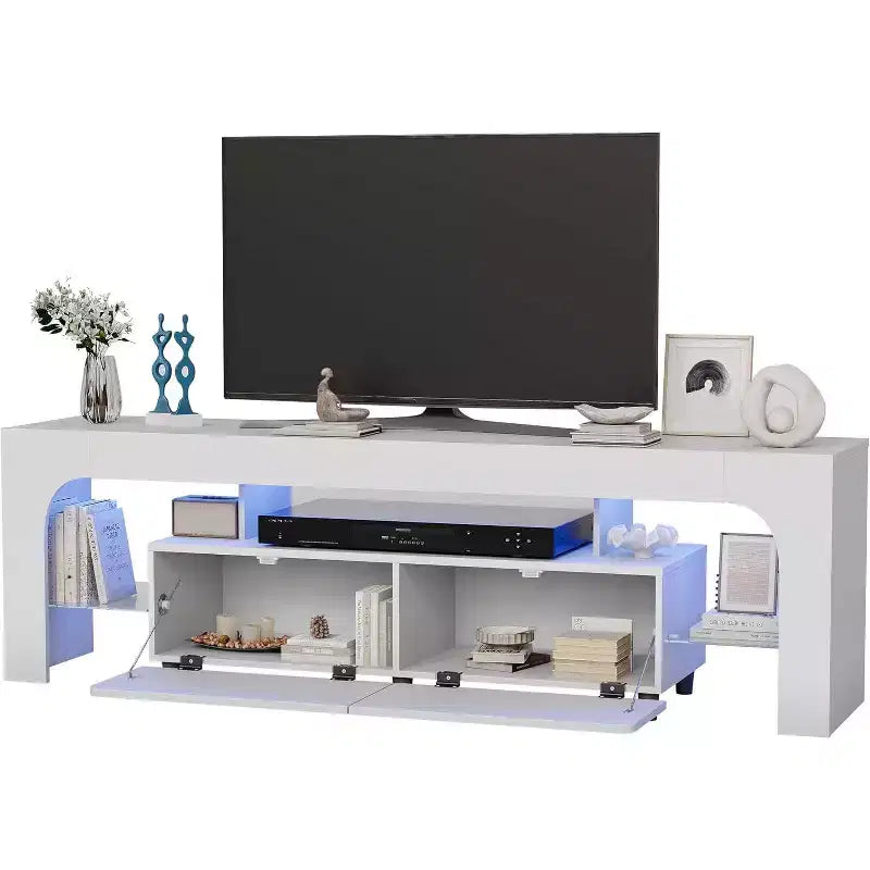 Modern TV Stand with Storage, Entertainment Center Cabinet with Drawers and Shelves for Living Room