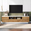 MAYEERTY Modern TV Stand for TVs up to 80, Media Console with Multifunctional Storage, Entertainment Center with Door Rebound Device, TV Cabinet